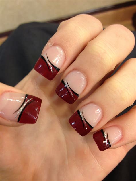 french tip gel nails with design|french tip nails pictures.